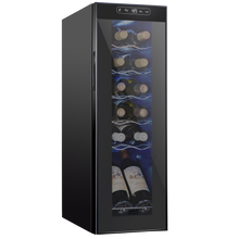 Load image into Gallery viewer, 12 Bottle Freestanding 5 Shelf Wine Cooler Refrigerator with Digital Temperature Control