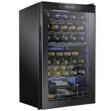 Load image into Gallery viewer, 33 Bottle Freestanding Wine Cooler Refrigerator with Dual Cooling Zones