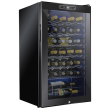 Load image into Gallery viewer, 34 Bottle Freestanding Wine Cooler Refrigerator with Locking Door and Digital Temperature Control
