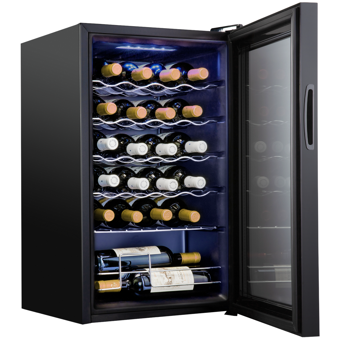 24 Bottle Freestanding Wine Cooler Refrigerator with Locking Door and
