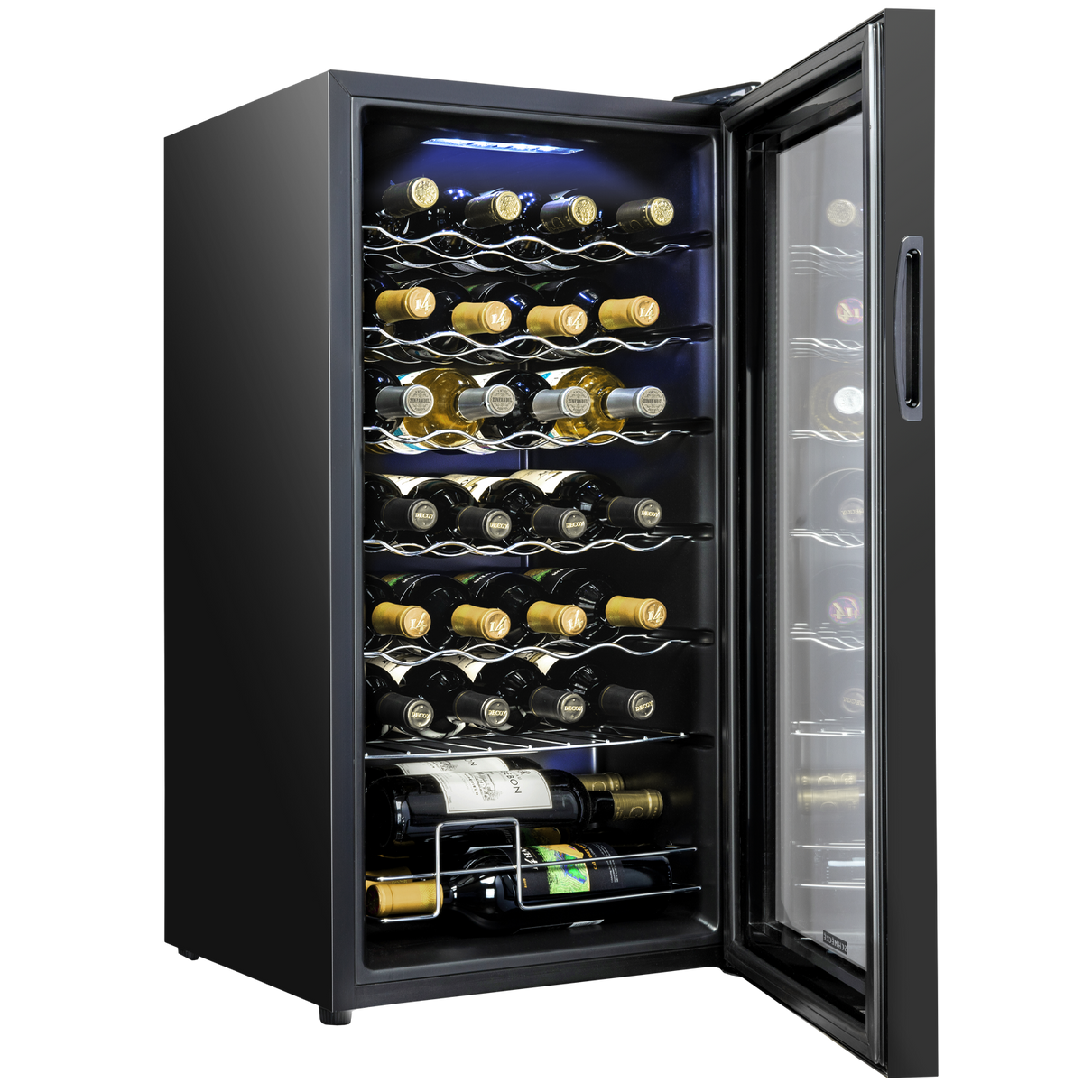 28 Bottle Freestanding Wine Cooler Refrigerator with Locking Door and