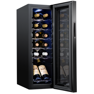 12 Bottle Freestanding 5 Shelf Wine Cooler Refrigerator with Digital Temperature Control