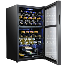 Load image into Gallery viewer, 33 Bottle Freestanding Wine Cooler Refrigerator with Dual Cooling Zones