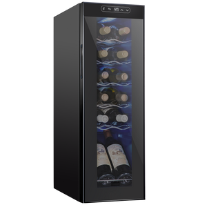 12 Bottle Freestanding 5 Shelf Wine Cooler Refrigerator with Digital Temperature Control
