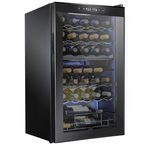 33 Bottle Freestanding Wine Cooler Refrigerator with Dual Cooling Zones