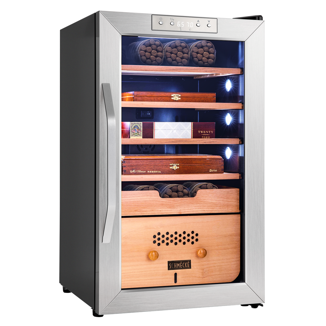 400 Cigar Cooler and Humidor with Spanish Cedar Shelves and Digital Control Panel