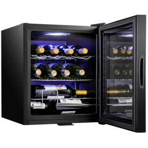 12 Bottle Freestanding 2 Shelf Wine Cooler Refrigerator with Digital Temperature Control