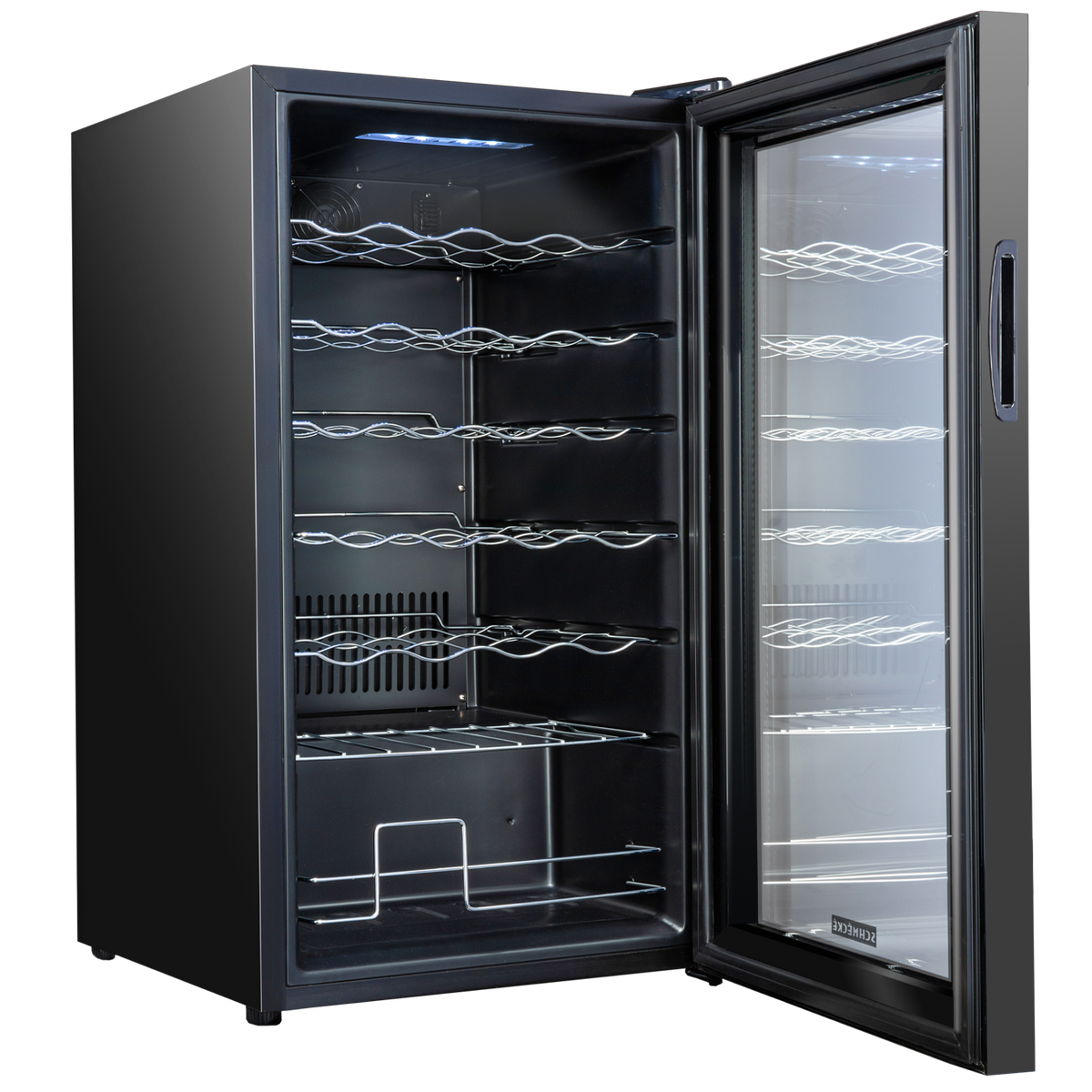 34 Bottle Freestanding Wine Cooler Refrigerator with Locking Door and ...