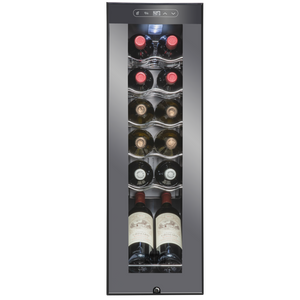 12 Bottle Freestanding 5 Shelf Wine Cooler Refrigerator with Locking Door and Digital Temperature Control