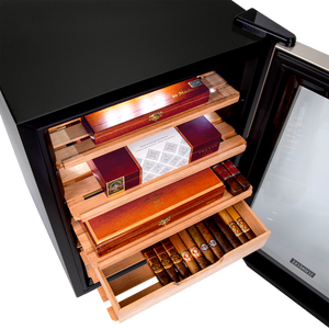 300 Cigar Cooler and Humidor with Spanish Cedar Shelves and Digital Control Panel